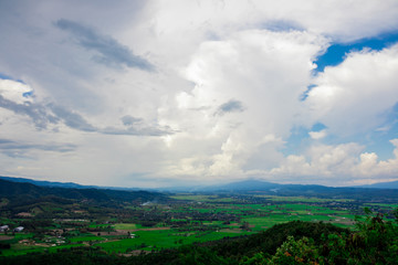 Fototapeta premium landscape with blue sky and clouds