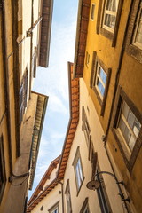 Narrow street of  medieval Italian city