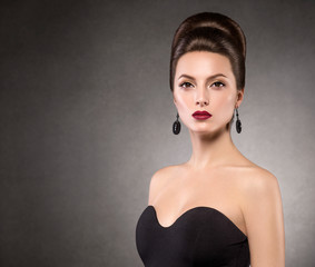 Classic portrait woman fashion female make up style beauty concept shoulders and neck natural