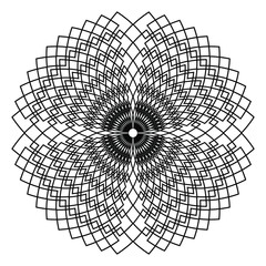 Obraz premium Circular pattern in form of mandala. Decorative ornament in ethnic oriental style. Coloring book page. Black and white frame. Arabic, islamic, moroccan, asian, indian native african motif.