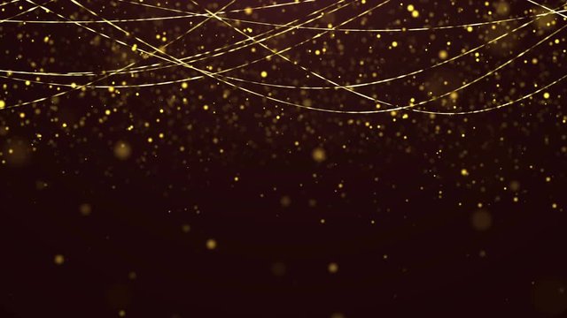 Gold Particles Background. Dust Golden Particles. Loop