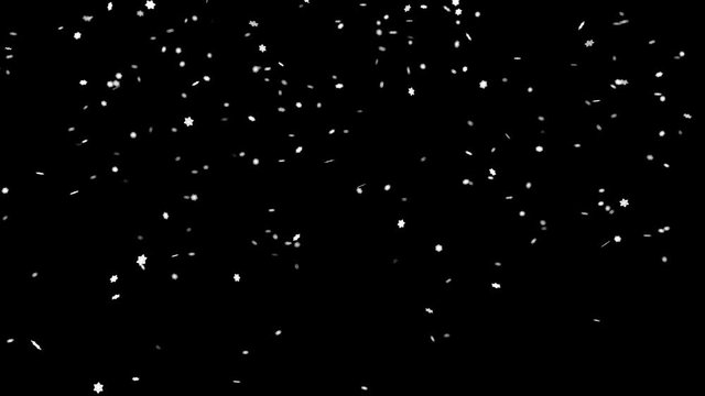 4k Video Animation Snowfall Snowflakes Alpha Channel