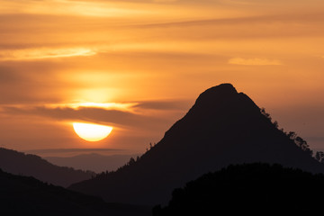 Sunrise above Monte Formaggio, Mazzarino, Caltanissetta, Sicily, Italy, Europe