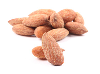 Roasted almond isolated on white 