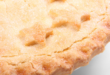 New Year Apple Pie On White Background