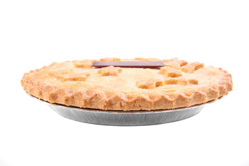 New Year Apple Pie On White Background