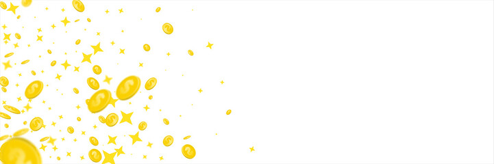 Money stack. Hundred dollars of America. Falling money isolated, us bill.