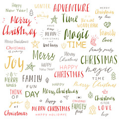 Lettering merry christmas.