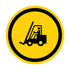 Beware Forklift Symbol Sign Isolate On White Background,Vector Illustration