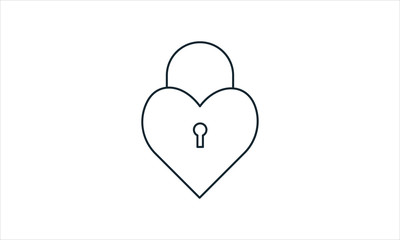 Padlock heart icon for love and relationship security