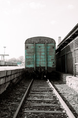 Obraz premium Abandoned train car