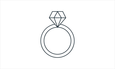 Wedding rings icon for Valentine’s Day and marriage themes