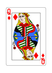  The queen of Diamonds in the classic style.