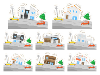 地震のイラストセット © R-DESIGN