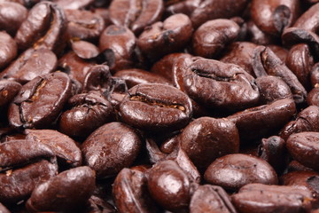 Roasted coffee bean for background