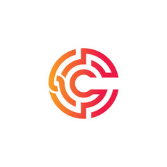 Letter C Logo Design.network digital logo icon template
