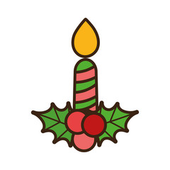 merry christmas candle holly berry celebration decorative