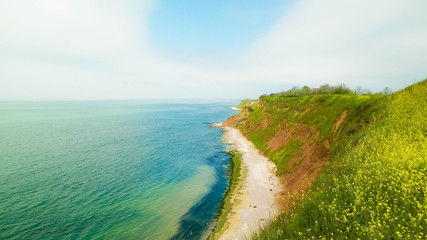 Cliffs on the Black Sea coast, Romania.