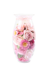 Pink beautiful rose made from paper