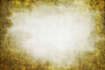 Dirty beige antique frame and light empty grunge background texture