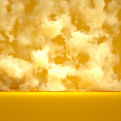 Minimalism background with smoke and clouds. 3d illustration, 3d rendering.