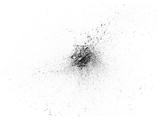 Small spray of black mascara on a white horizontal background. Hand-drawn stock raster illustration.