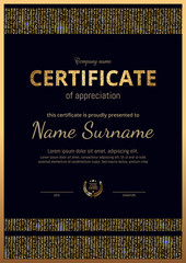 Certificate, Diploma of landscape orientation. luxury premium design.