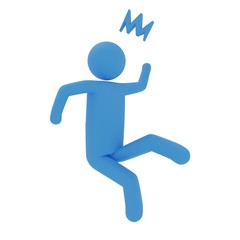 転ぶピクトグラムの3DCGの画像