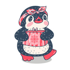  funny cartoon penguin