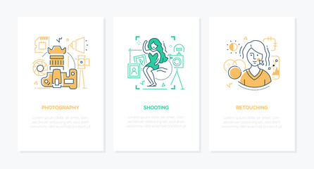 Photography concept - line design style banners set