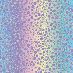 Bright iridescent psychedelic abstract animal skin print. Seamless repeat vector pattern swatch. Funky pastel holographic fur. Tropical wild colorful exotic design.