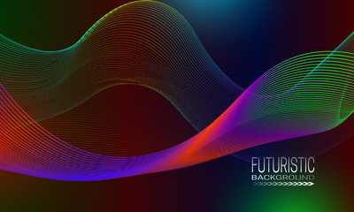 Futuristic wavy stream background design. Cyberspace style banner template.