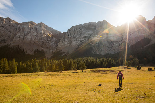Trekking in Prat de Cad&iacute;, Pyrenees, Spain