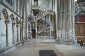 Interior Halls and Architecture of the Rouen Cathedral