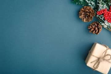 Christmas background with decorations.