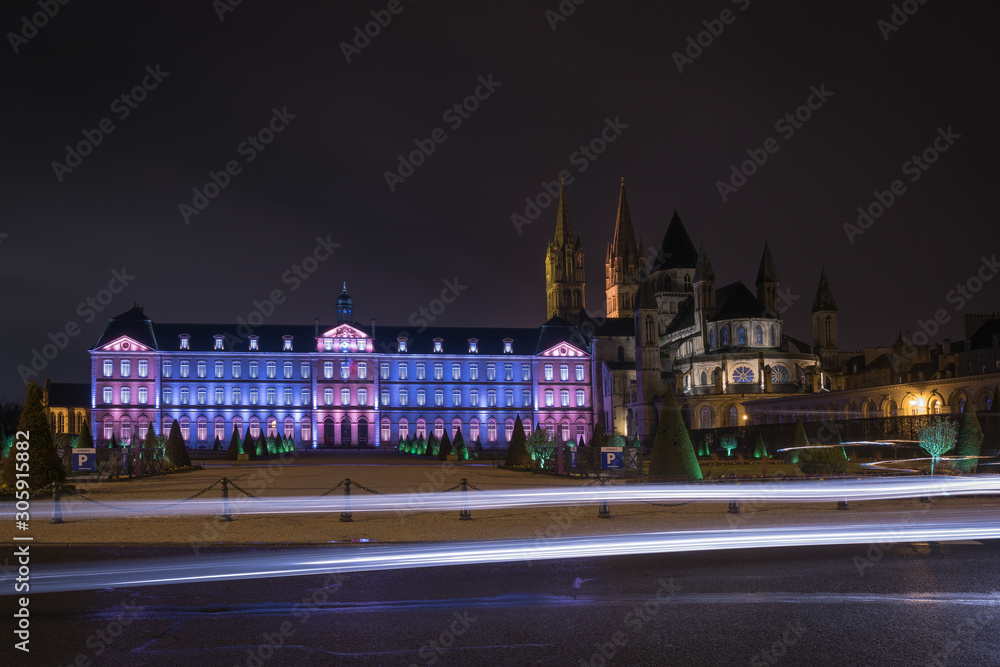 Poster The night streets of the French city of Caen