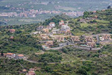 Fototapeta na wymiar View from Castelmola, small town on Sicily Island, Italy