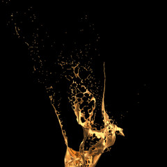 Splash fluid. 3d illustration, 3d rendering.