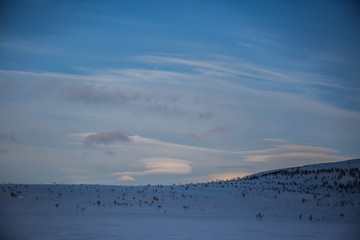 Wind clouds in Nuorgam, Lapland, Norway