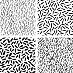Vector set of seeds seamless pattern, rice texture