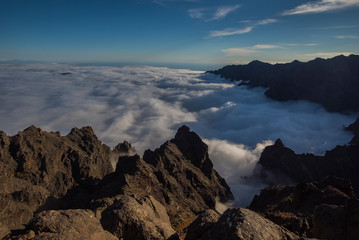 Fototapeta na wymiar Cloud sea in La Palma, Canary Islands, Spain