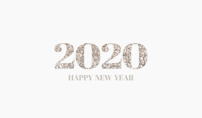 Happy new year 2020. Gold glitter background.