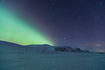 Fototapeta na wymiar Northern Lights in Dovrefjell National Park, Norway