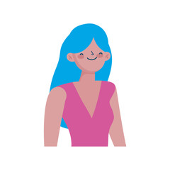 portrait young woman cartoon character