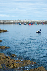 boats in the fishing port of Cudillero Asturias