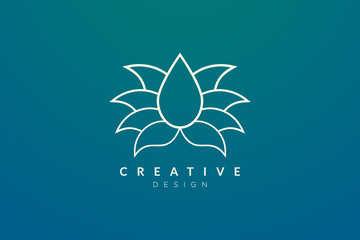 Flower design that bloom in gold. Illustration of minimalist and elegant logo and icon vector