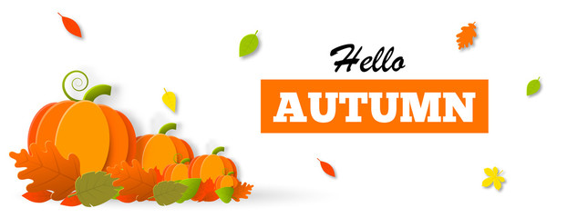 Hello autumn banner