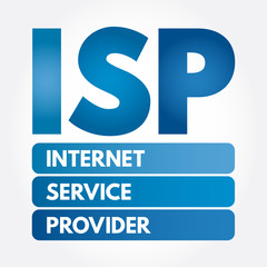 ISP - Internet Service Provider acronym, technology concept background