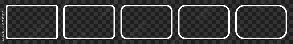 Poster rectangle icon white | rounded rectangles | blank box symbol | empty frame logo | button sign | isol