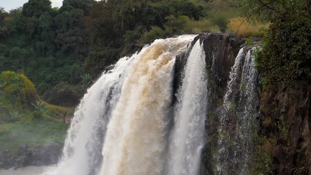Slow motion view of the great Blue Nile Waterfall, Ethiopia